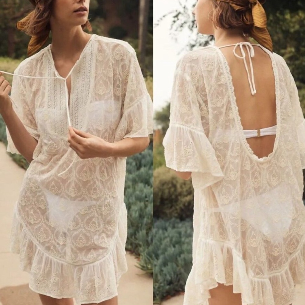 Anthropologie The Deco Tunic Top Cover Up Sz S